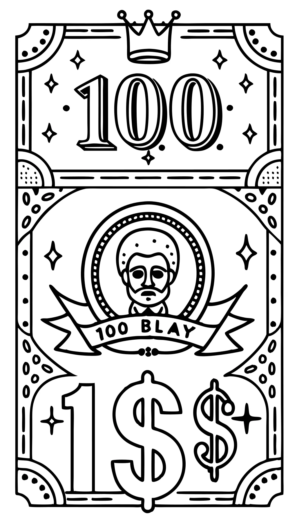 $100 bill coloring page